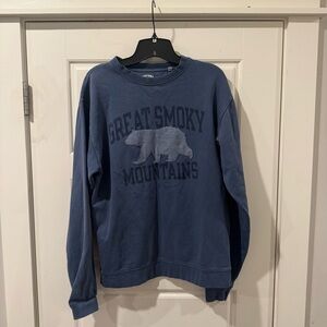 Beantown Brand Great Smoky Mountains Blue Pullover Sweatshirt Unisex‎ Size Small